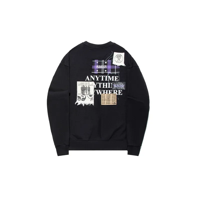 Pleasures X LiNing Sweatshirts Unisex Black-1