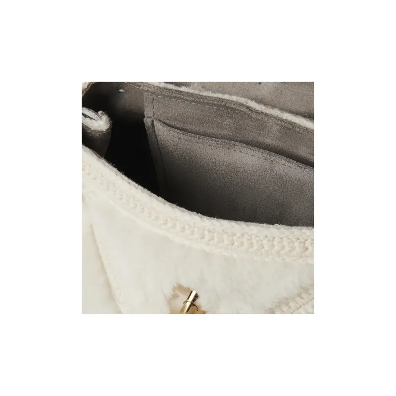 Chloe Penelope Series Shearling Portable Crossbody Bag Shoulder Bag Women's White-3