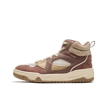 XTEP Wave Runner Slip Resistant High Top Skateboard Shoes Women's Walnut Brown/Clay Color/Brown Gray