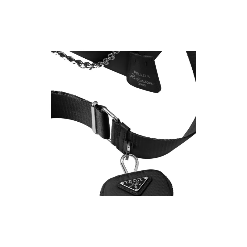 PRADA Re-Edition 2005 Shoulder Bag Nylon Black-5