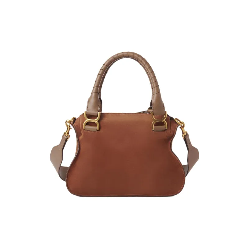 Chloe Marcie Suede Calfskin Shoulder Bag Crossbody Bag Handbag Small Size Women's Ochre-1