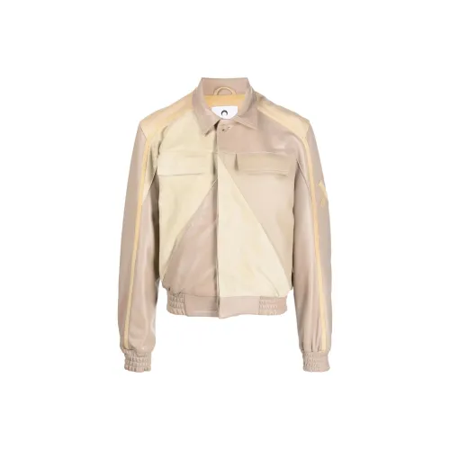 Marine Serre Jackets Men Sandy Beige