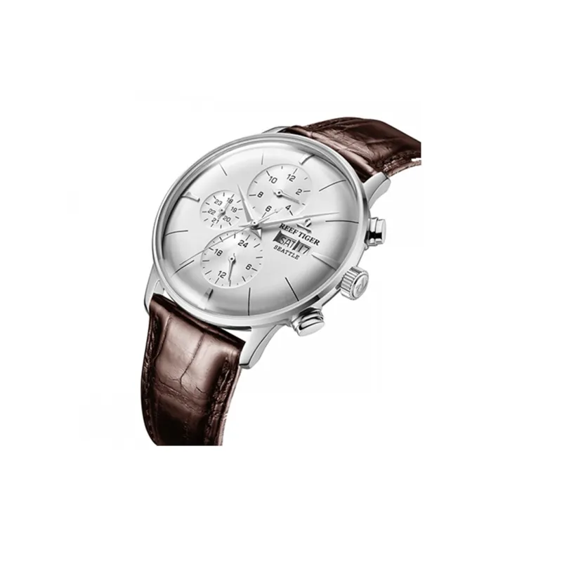 REEF TIGER Automatic Mechanical Movement Watch Men's Watches White Dial-1