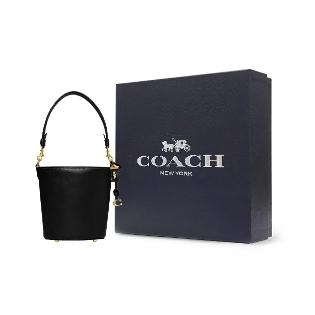 COACH Cow Leather Bucket Bag, Handbag, Shoulder Bag, Crossbody Bag Mini Women's Black-5