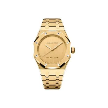 AUDEMARS PIGUET Royal Oak Collection Automatic Mechanical Movement Unisex Watch 37mm Gold Dial 18K Gold Strap