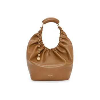 LOEWE Nappa Sheep Leather Shoulder Bag Crossbody Bag Handbag Medium Size Women's Oak