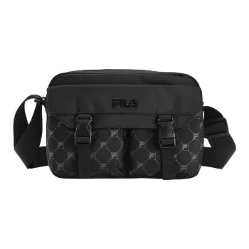 FILA Fabric Vintage Messenger Bag Shoulder Bag Crossbody Bag Men's Black