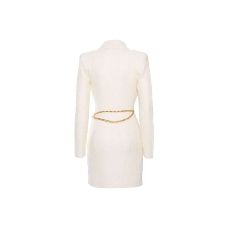 Elisabetta Franchi Long-Sleeved Dresses Women's White-1