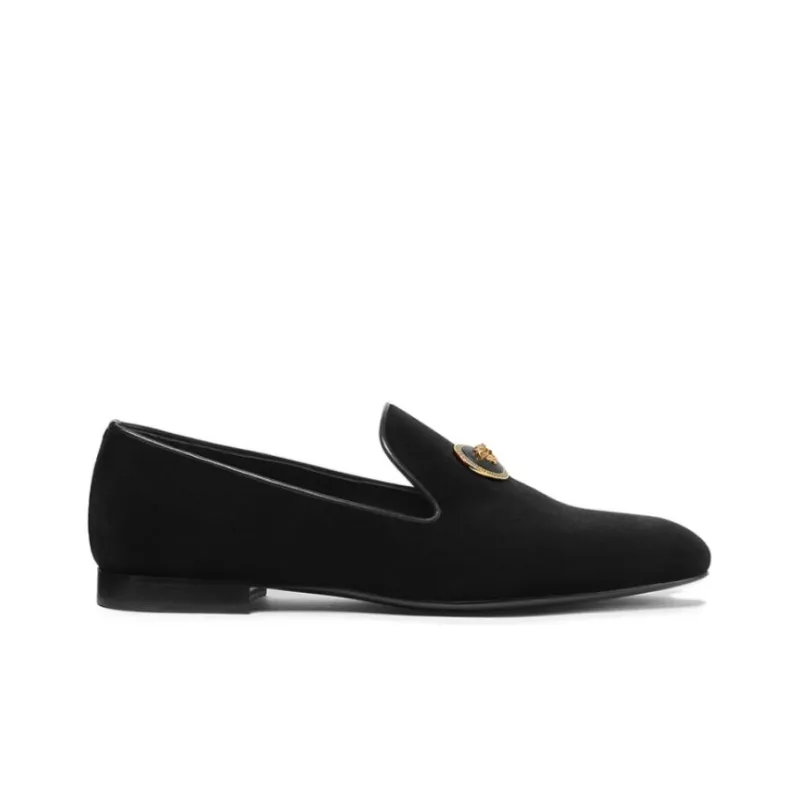 VERSACE Medusa Velvet Loafers-1
