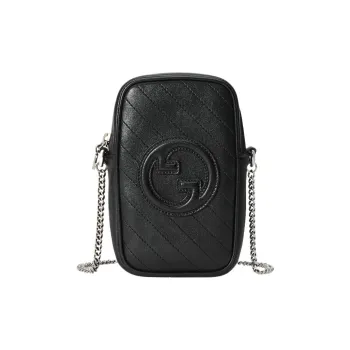 GUCCI Blondie Leather Crossbody Bag, Shoulder Bag Women's Black