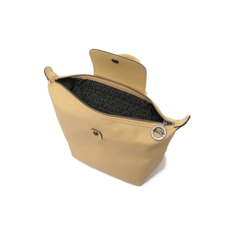 LONGCHAMP Le Pliage Cow Leather Handbag, Backpack, Backpack Women's Wheat Yellow-5