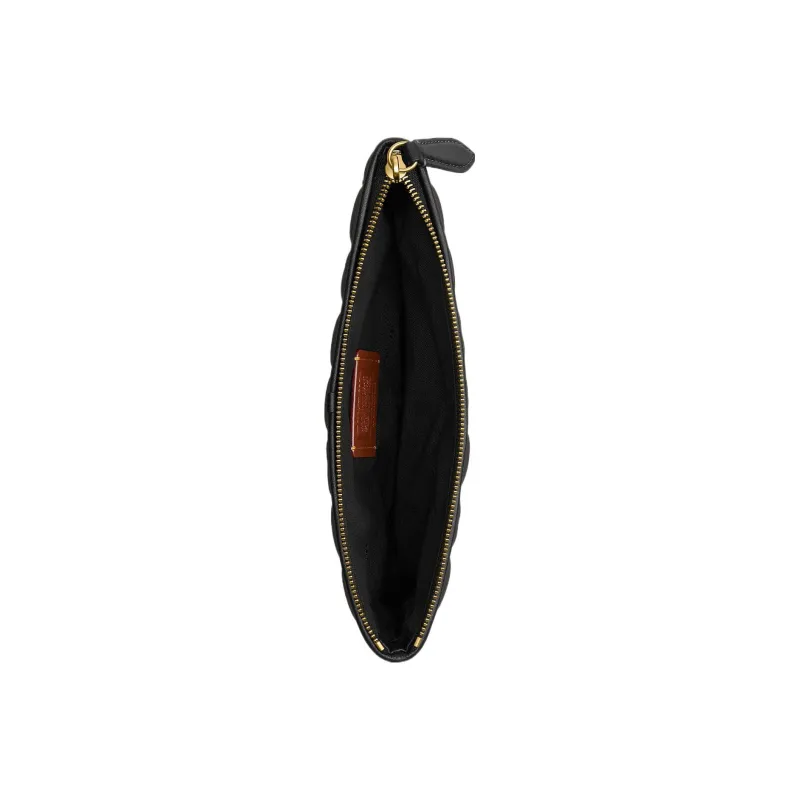 COACH Pouch Leather Clutch Women's Black-2
