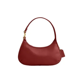 COACH Eve Glove Tanning Saddle Bags One Shoulder Handbags Large Size Women's Red