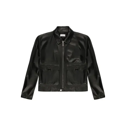 BALLY Leather Jackets Men Black