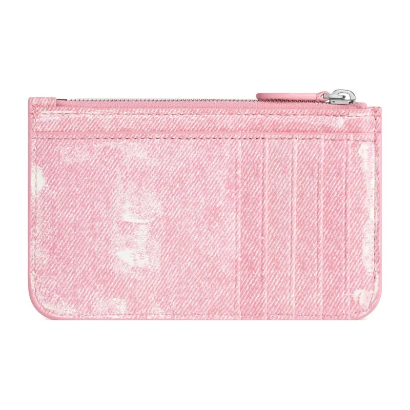 Balenciaga Cash Sheepskin Card Holder Card Holder Tubas Women's Pink-1