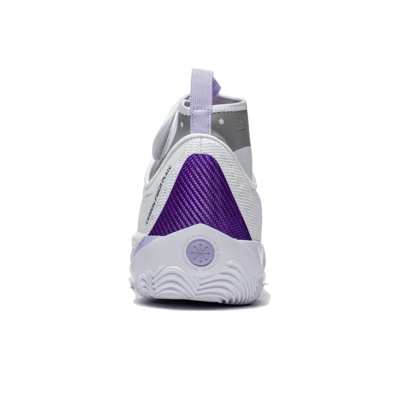 LiNing 808 2 ULTRA Abrasion Resistant Breathable Mid Top Basketball Shoes White Bad Little Purple-4
