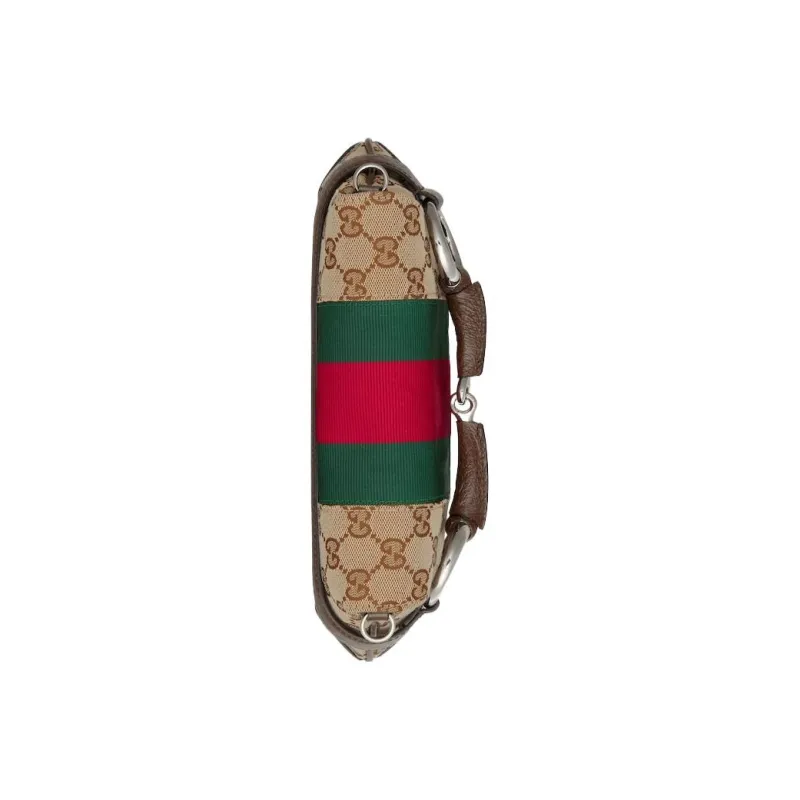 GUCCI Horsebit 1955 Leather Reproduction Shoulder Bag Handbag Shoulder Bag Women's Beige & Ebony-3