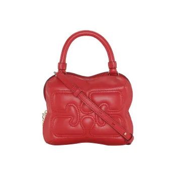 GANNI Recycled Leather Handbag Shoulder Bag Crossbody Bag Small Size Women's Red