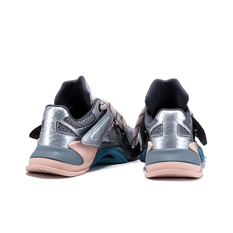 BELLALILY Anti Slip And Wear Resistant Height Increasing Low Top Chunky Sneakers 5cm Women's-4