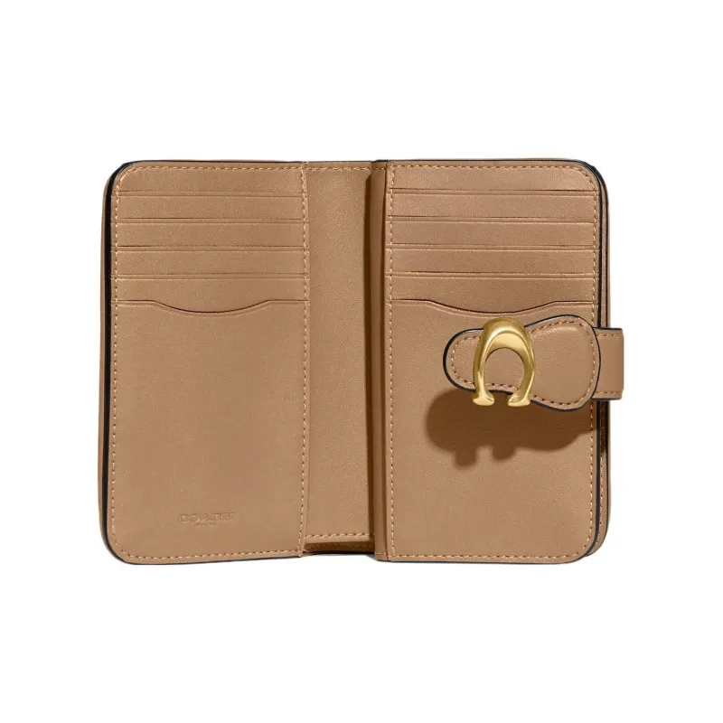 COACH Leather Wallet Medium Size Women's Camel-1