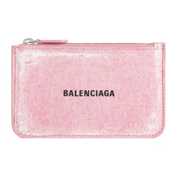 Balenciaga Cash Sheepskin Card Holder Card Holder Tubas Women's Pink
