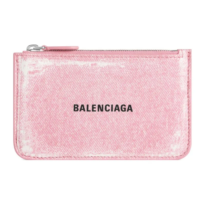 Balenciaga Cash Sheepskin Card Holder Card Holder Tubas Women's Pink-0