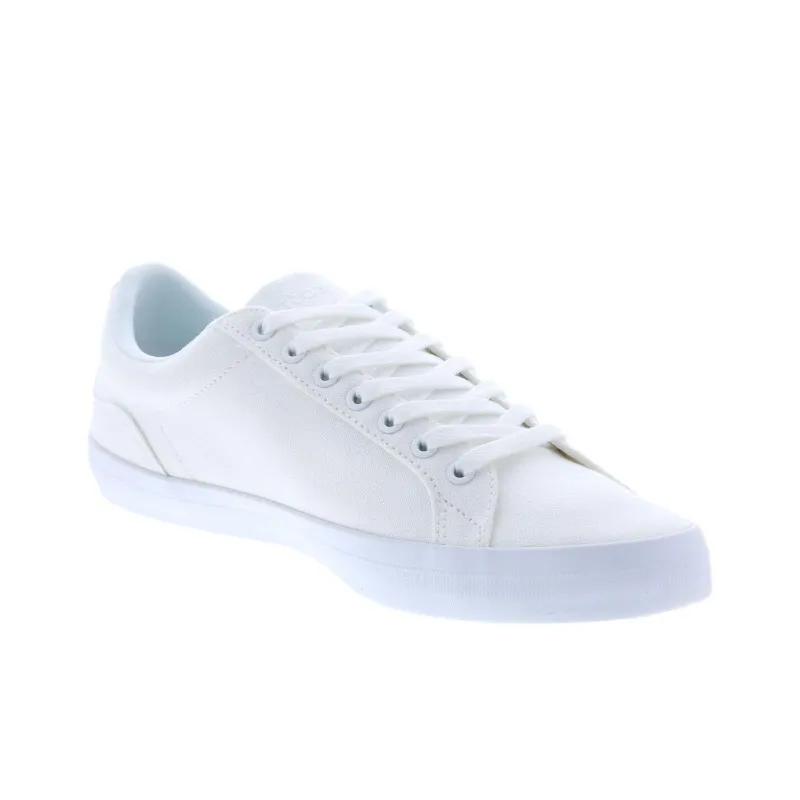 LACOSTE Slip Resistant Low Top Skateboard Shoes Men's White-3
