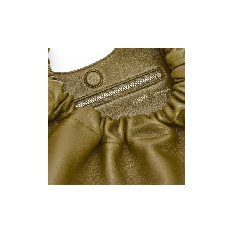 LOEWE Nappa Sheep Leather Shoulder Bag Crossbody Bag Handbag Small Size Women's Olive Green-6