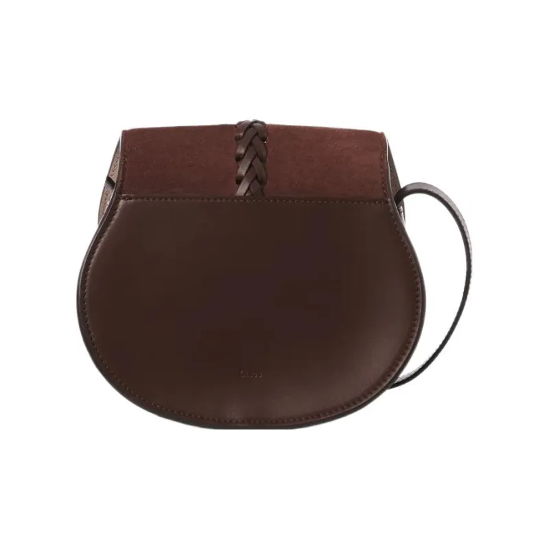 Chloe Marcie Suede Calfskin Saddle Bag Shoulder Bag Crossbody Bag Small Size Women's Burgundy-2