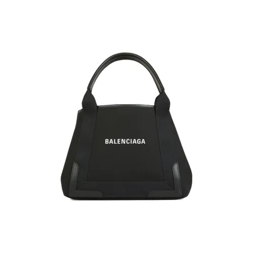 Balenciaga Cotton With Calfskin Tote Bag, Shopping Bag, Handbag Women's Black