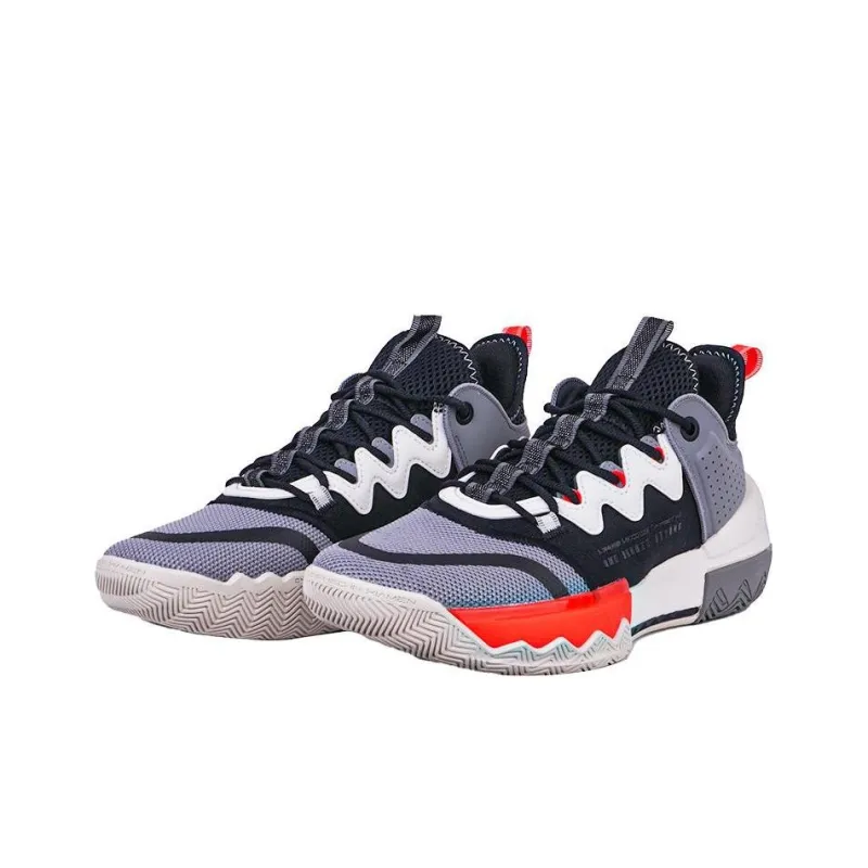 361° Anti Slip Wear Resistant Low Top Basketball Shoes Men's Invisible Gray Black-2