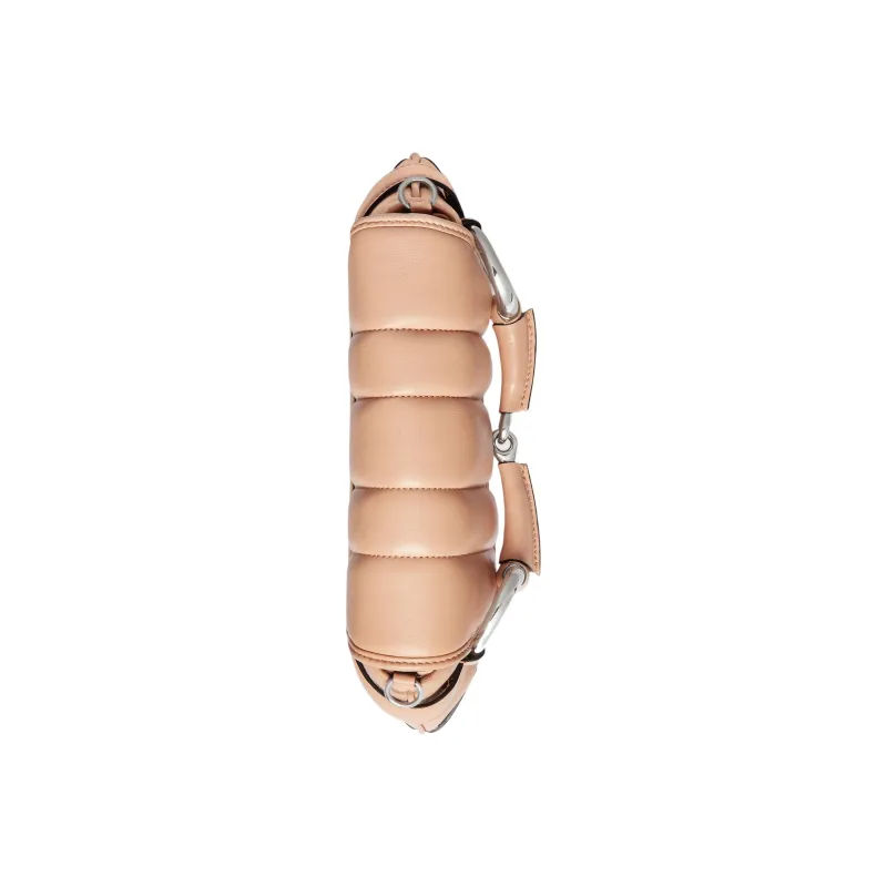 GUCCI Horsebit 1955 Leather Reproduction Shoulder Bag Shoulder Bag Clutch Women's Rose Beige-6