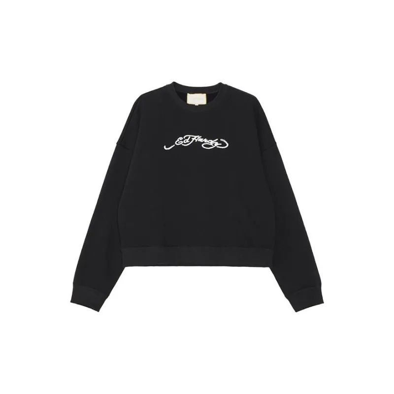Ed Hardy Sweatshirts Unisex Black Fleece Lined-1