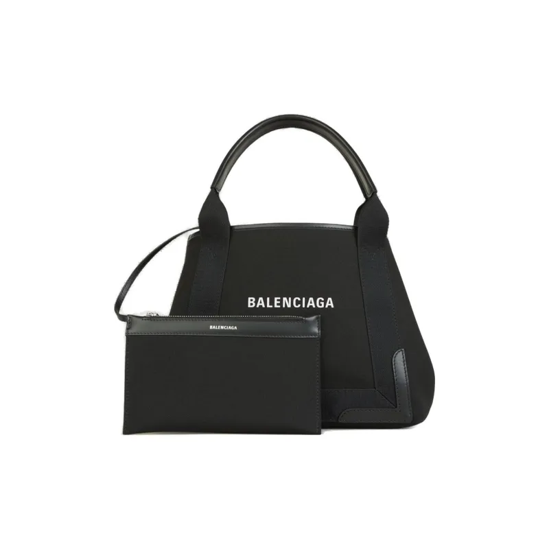 Balenciaga Cotton With Calfskin Tote Bag, Shopping Bag, Handbag Women's Black-2
