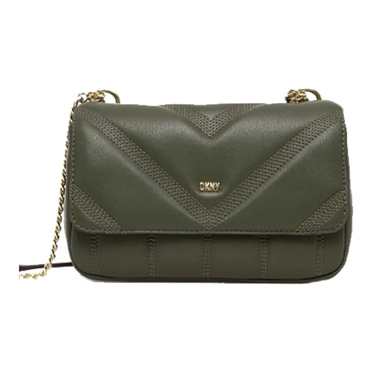 DKNY Lambskin Shoulder Bag Crossbody Bag Handbag Small Size Women's Green-0