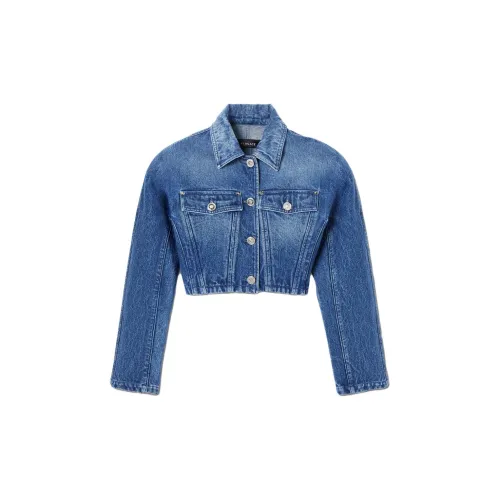 VERSACE Denim Jackets Women's Blue