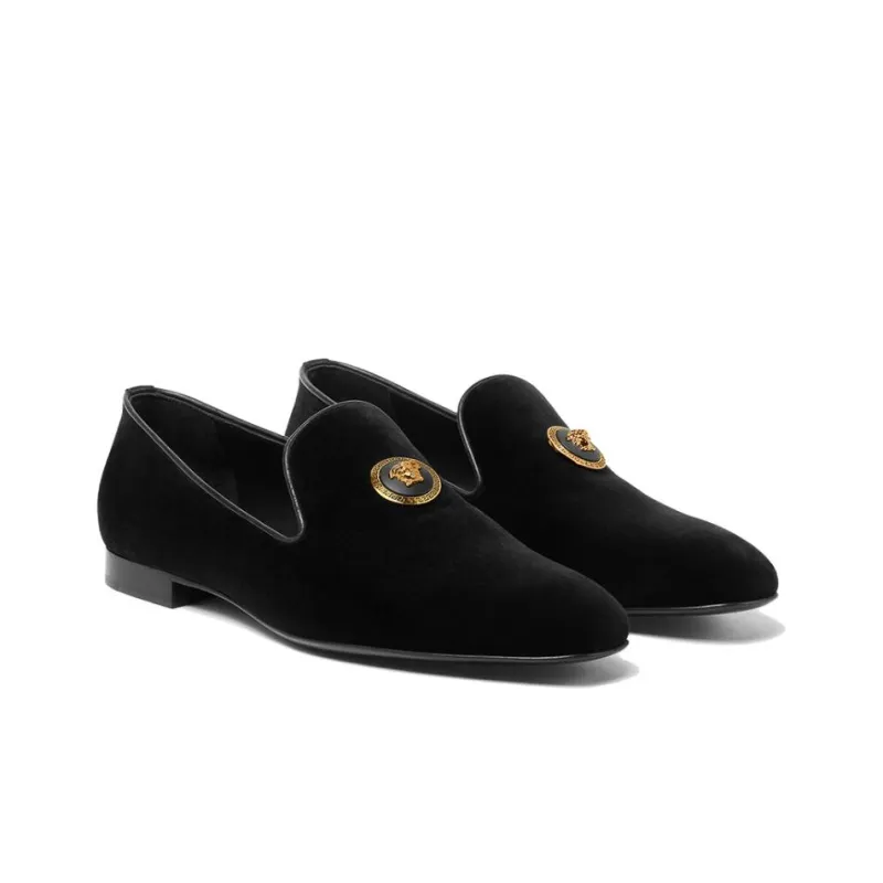 VERSACE Medusa Velvet Loafers-2
