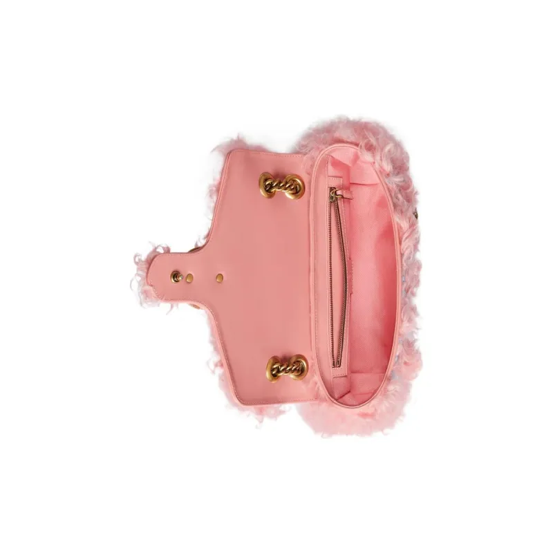 GUCCI Marmont Fabric Shoulder Bag Crossbody Bag Small Size Women's Pink-5