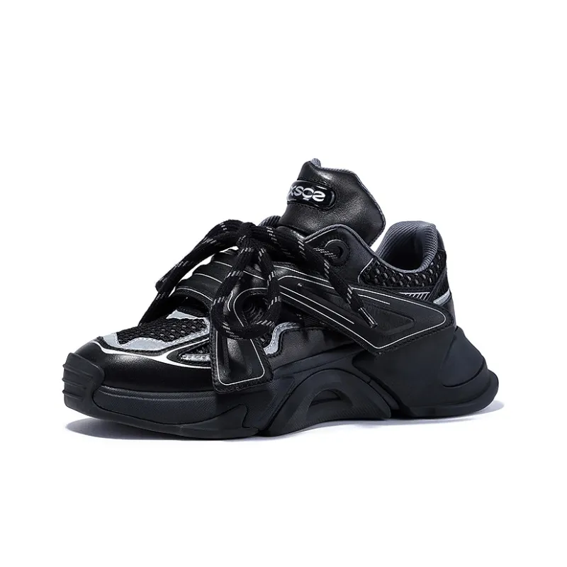 BELLALILY Anti Slip And Wear Resistant Height Increasing Low Top Chunky Sneakers 5cm Women's-6