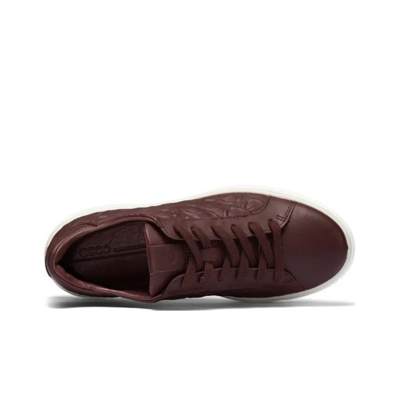 Ecco Low Top Skateboard Shoes Women's Burgundy-2