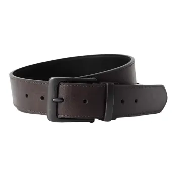 Levis Logo Emblem Pin Buckle Leather Belts Men's Brown Width 3.7cm