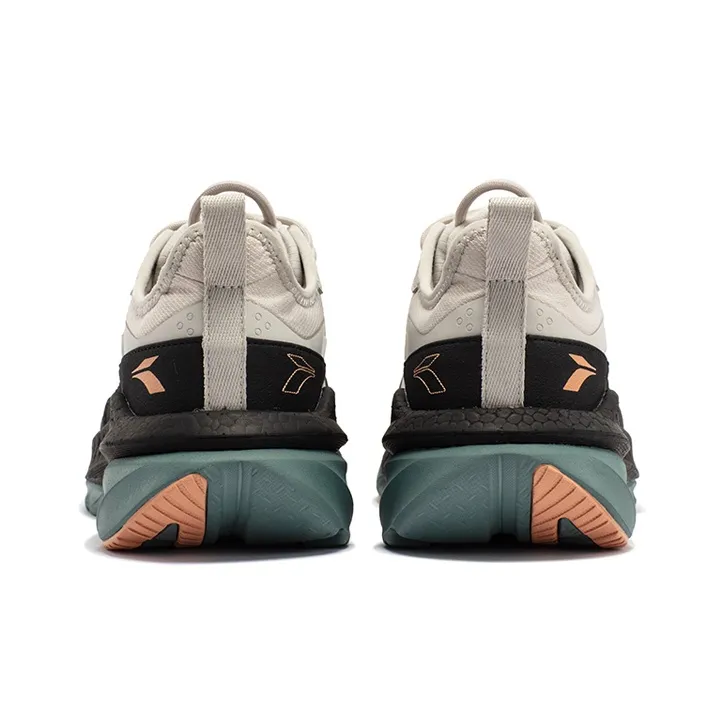 361° Fiery Rain Screen Wear-Resistant Slip-Resistant Low-Top Running Shoes Men's Beige Black-3