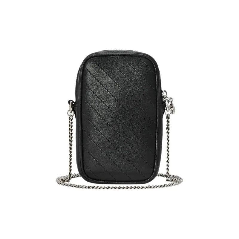 GUCCI Blondie Leather Crossbody Bag, Shoulder Bag Women's Black-6