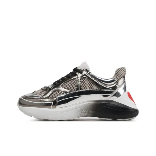 LOVE MOSCHINO Low Top Casual Shoes Women's Black Gray Color