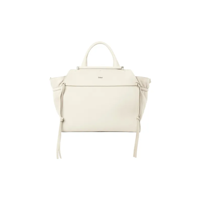Chloe Calfskin Combined With Lambskin One Shoulder Handbags Medium Size Women's White-0