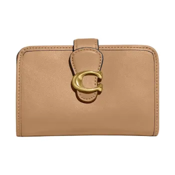 COACH Wallet Leather Wallet Medium Size Women's Camel