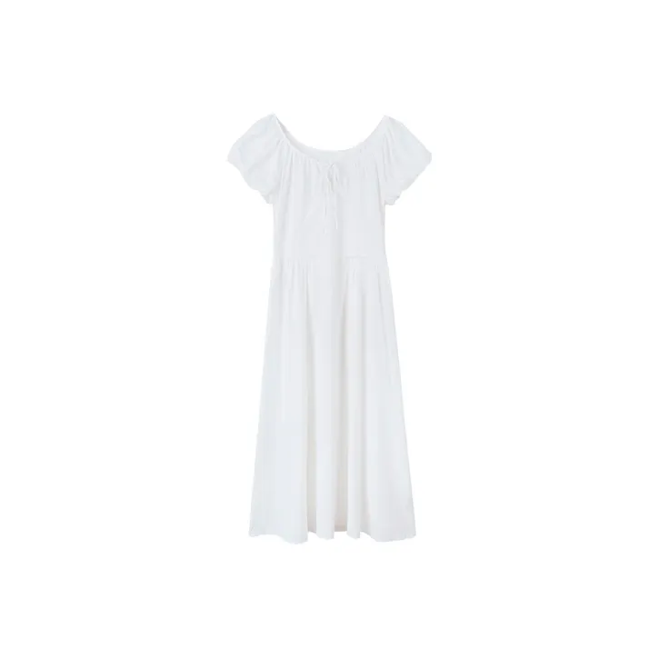 Migu Short Sleeved Dresses Women's White-1