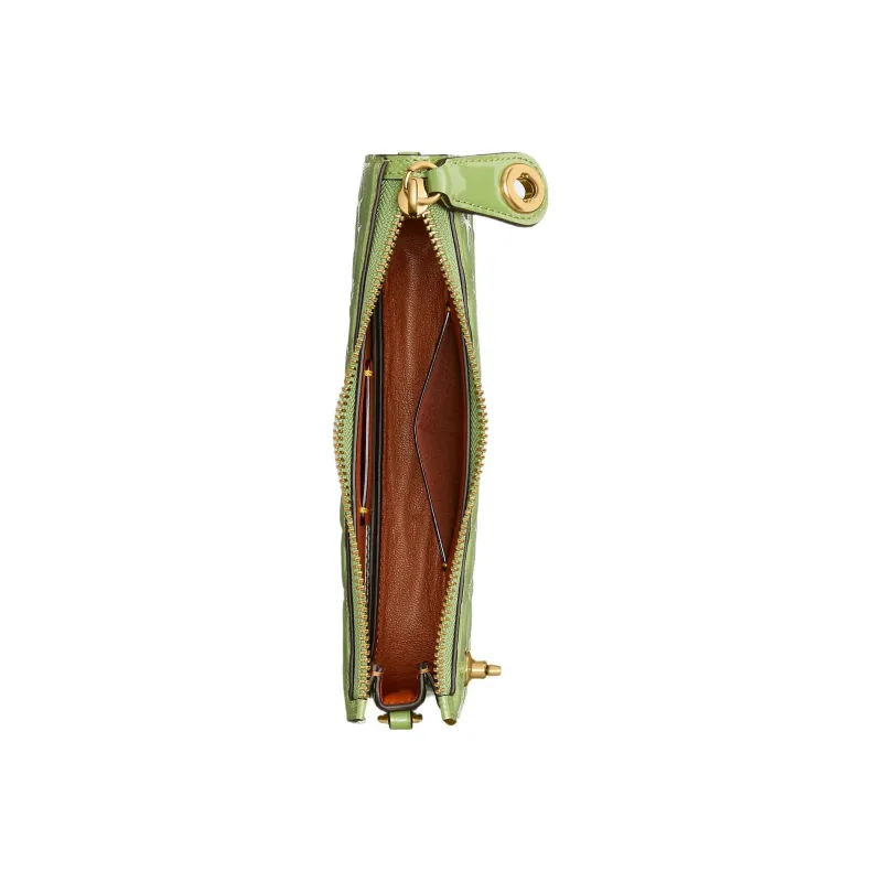 COACH Penn Patent Leather Shoulder Bag, Handbag, Shoulder Bag Women's Grass Green-3