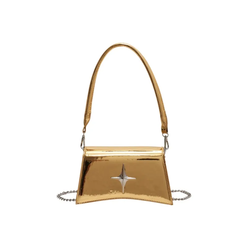 NOMK PU Small Square Bag Shoulder Bag Crossbody Bag Women's Silver-3