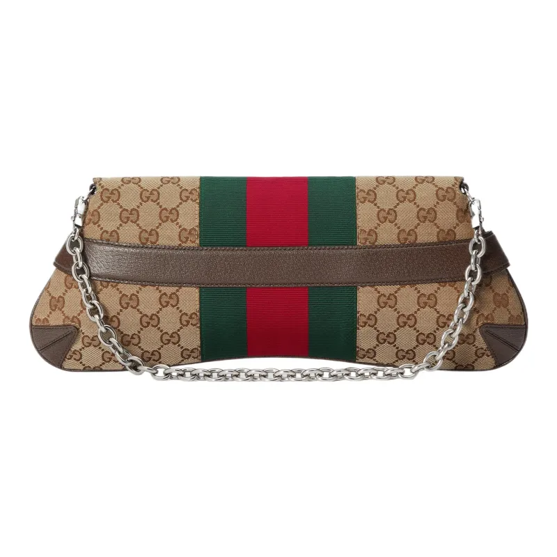 GUCCI Horsebit 1955 Leather Reproduction Shoulder Bag Shoulder Bag Clutch Women's Beige & Ebony-6